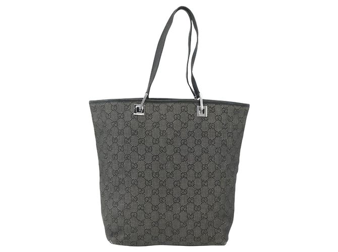 Borsa Tote GG Canvas Gucci Nera Argento 31243 Auth 151751 Nero - vista 13