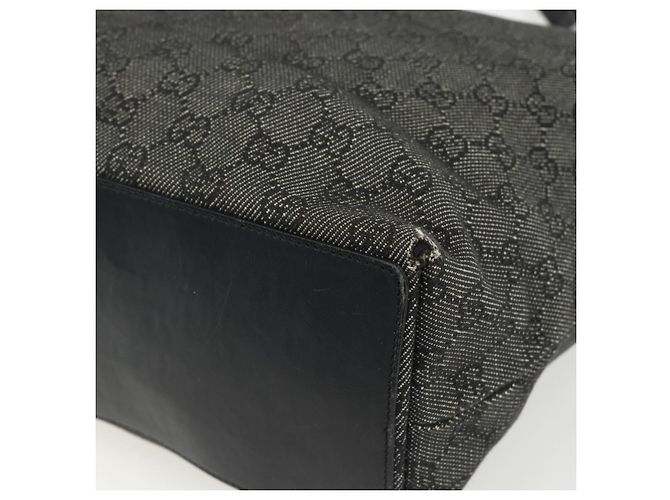Borsa Tote GG Canvas Gucci Nera Argento 31243 Auth 151751 Nero - vista 15