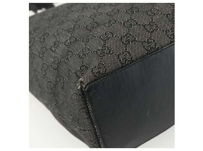 Borsa Tote GG Canvas Gucci Nera Argento 31243 Auth 151751 Nero - vista 16
