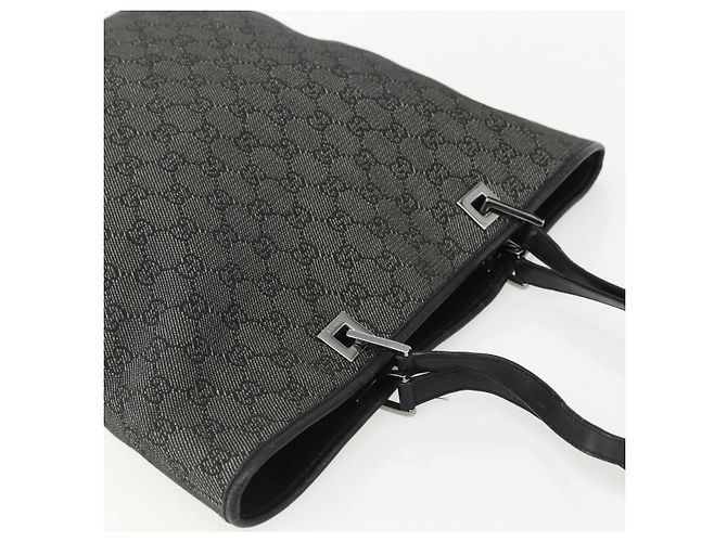 Borsa Tote GG Canvas Gucci Nera Argento 31243 Auth 151751 Nero - vista 6