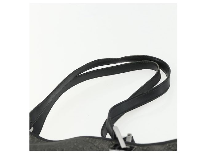 Borsa Tote GG Canvas Gucci Nera Argento 31243 Auth 151751 Nero - vista 8