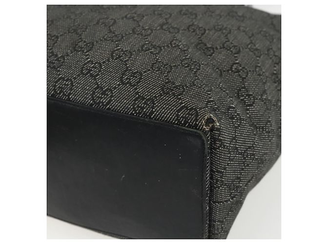 Borsa Tote GG Canvas Gucci Nera Argento 31243 Auth 151751 Nero - vista 9