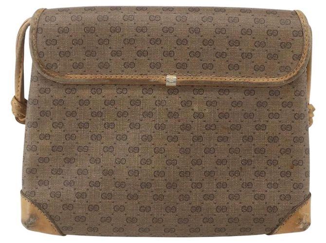 Gucci Borsa a Spalla Micro GG Supreme PVC Beige Oro 007 49 5548 Auth 151458 D'oro - vista 2