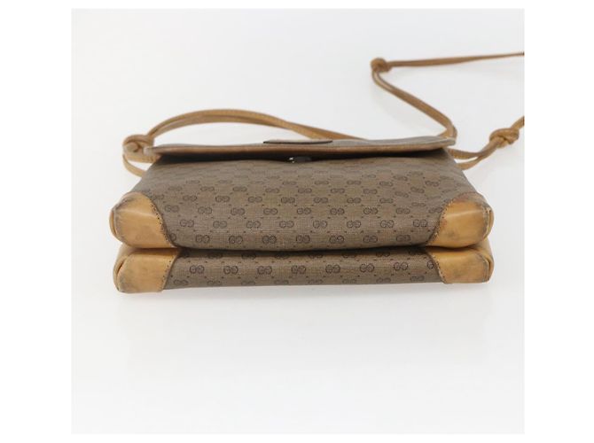 Gucci Borsa a Spalla Micro GG Supreme PVC Beige Oro 007 49 5548 Auth 151458 D'oro - vista 5