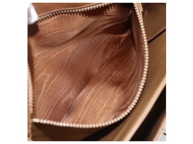 Céline Borsa a Spalla in Tela Macadam CELINE PVC Beige Oro Auth ka545 D'oro - vista 11