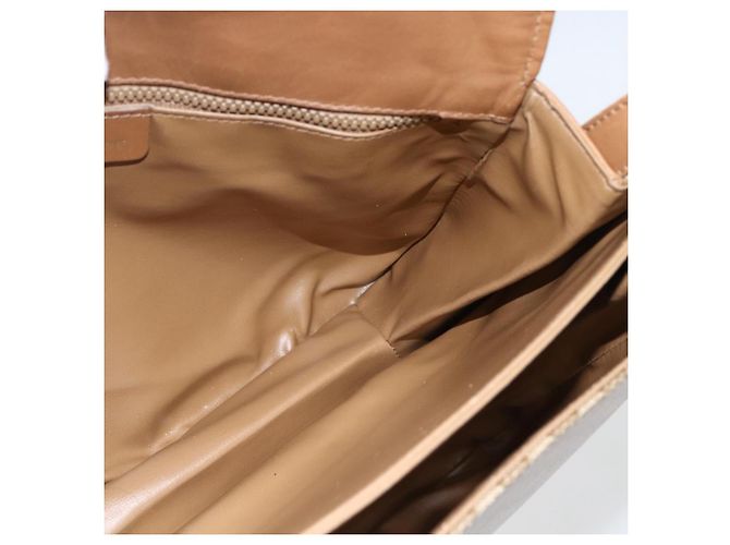 Céline Borsa a Spalla in Tela Macadam CELINE PVC Beige Oro Auth ka545 D'oro - vista 20