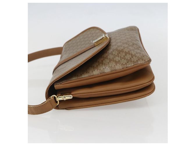 Céline Borsa a Spalla in Tela Macadam CELINE PVC Beige Oro Auth ka545 D'oro - vista 3