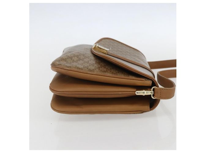 Céline Borsa a Spalla in Tela Macadam CELINE PVC Beige Oro Auth ka545 D'oro - vista 4