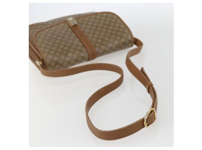 Céline Borsa a Spalla in Tela Macadam CELINE PVC Beige Oro Auth ka545 D'oro - vista 7