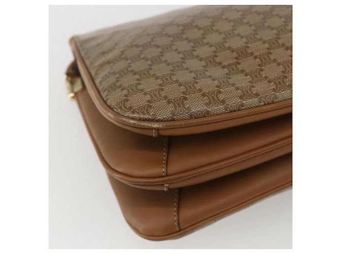 Céline Borsa a Spalla in Tela Macadam CELINE PVC Beige Oro Auth ka545 D'oro - vista 9