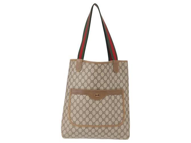 Borsa Gucci GG Supreme Web Sherry Line PVC Beige Rosso Verde 02 003 53 Auth 155240 - vista 13