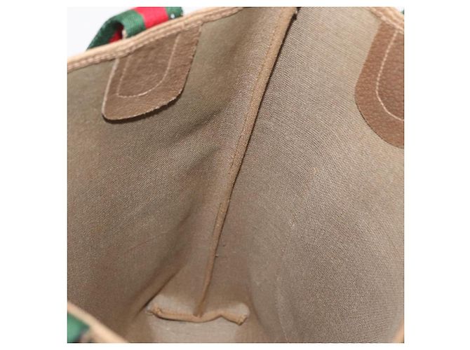 Borsa Gucci GG Supreme Web Sherry Line PVC Beige Rosso Verde 02 003 53 Auth 155240 - vista 18