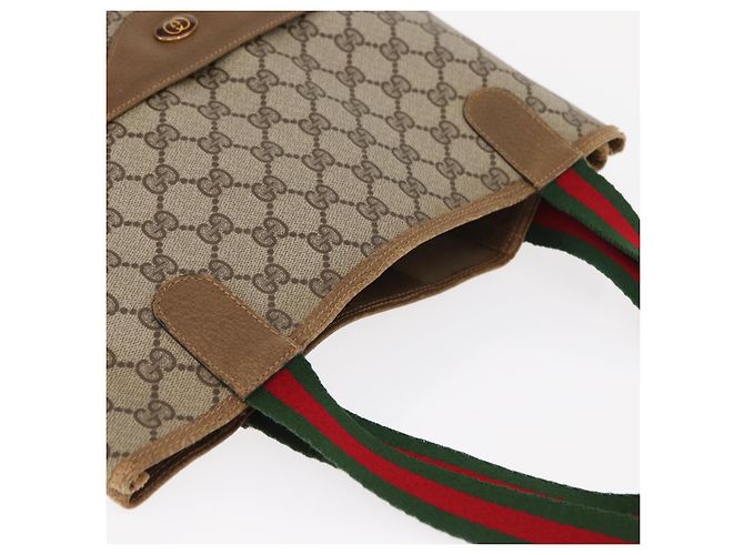 Borsa Gucci GG Supreme Web Sherry Line PVC Beige Rosso Verde 02 003 53 Auth 155240 - vista 6