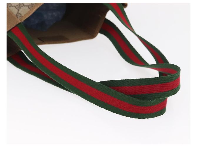 Borsa Gucci GG Supreme Web Sherry Line PVC Beige Rosso Verde 02 003 53 Auth 155240 - vista 7