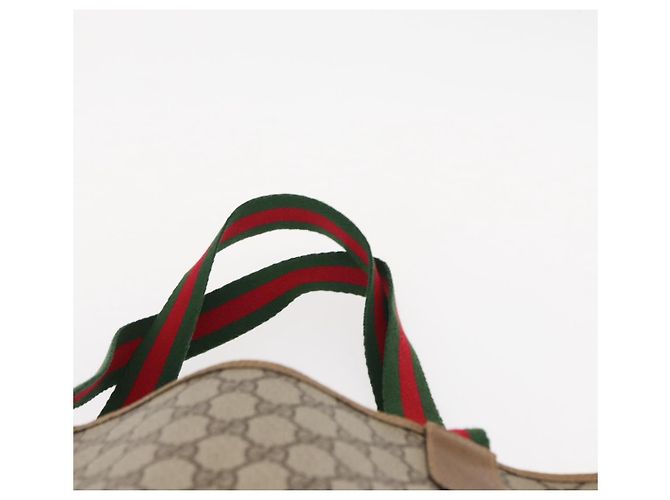 Borsa Gucci GG Supreme Web Sherry Line PVC Beige Rosso Verde 02 003 53 Auth 155240 - vista 8