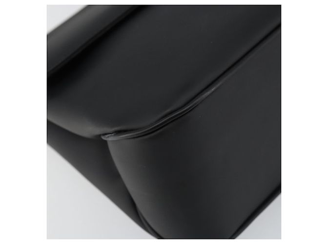 Borsa a spalla Vala Salvatore Ferragamo in pelle verniciata nera argento Auth bs31352 - vista 14