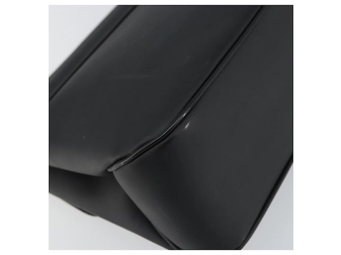 Borsa a spalla Vala Salvatore Ferragamo in pelle verniciata nera argento Auth bs31352 - vista 16