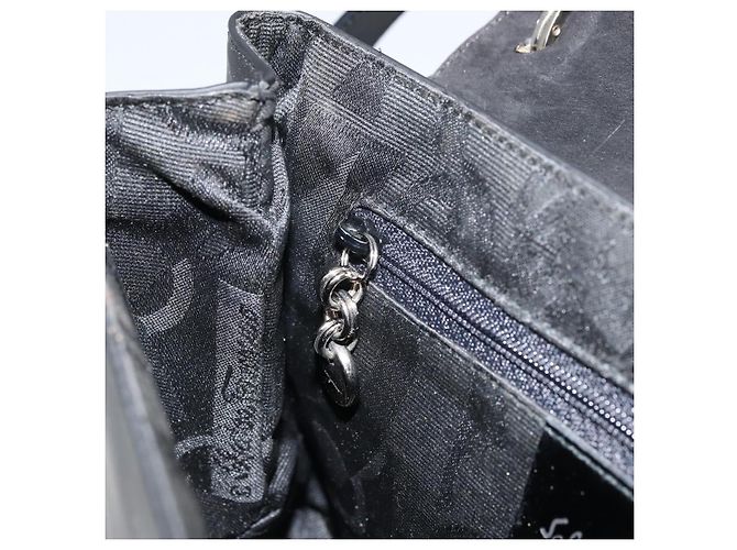 Borsa a spalla Vala Salvatore Ferragamo in pelle verniciata nera argento Auth bs31352 - vista 20