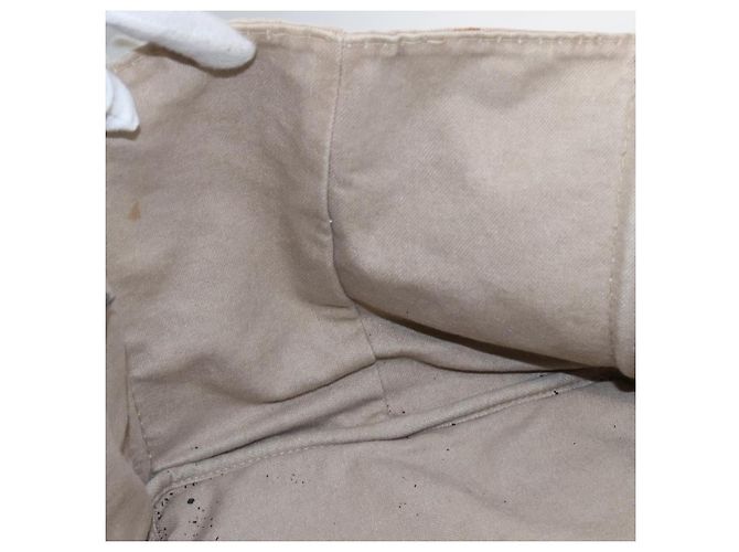 PRADA Canapa GM Borsa a mano in tela beige oro Auth 151619 D'oro - vista 19