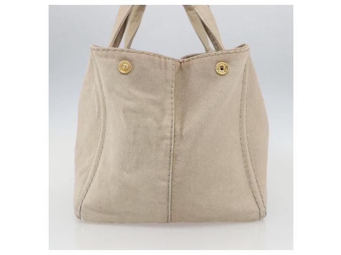 PRADA Canapa GM Borsa a mano in tela beige oro Auth 151619 D'oro - vista 4