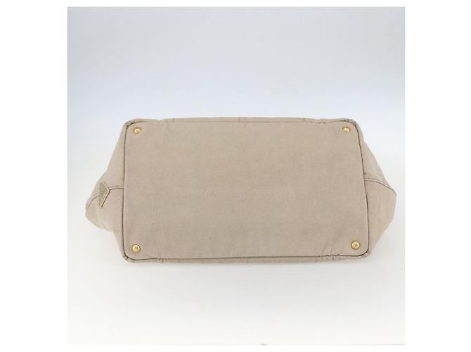 PRADA Canapa GM Borsa a mano in tela beige oro Auth 151619 D'oro - vista 5
