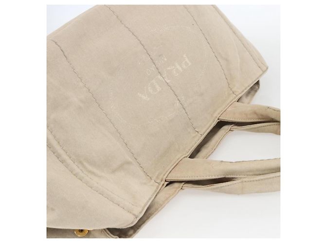 PRADA Canapa GM Borsa a mano in tela beige oro Auth 151619 D'oro - vista 6