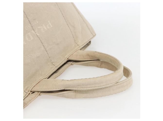 PRADA Canapa GM Borsa a mano in tela beige oro Auth 151619 D'oro - vista 7