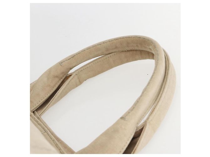 PRADA Canapa GM Borsa a mano in tela beige oro Auth 151619 D'oro - vista 8