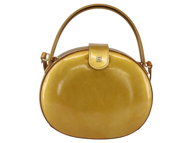 Borsa LOEWE in pelle lucida 2 in 1 oro Auth ka527 D'oro - vista 13