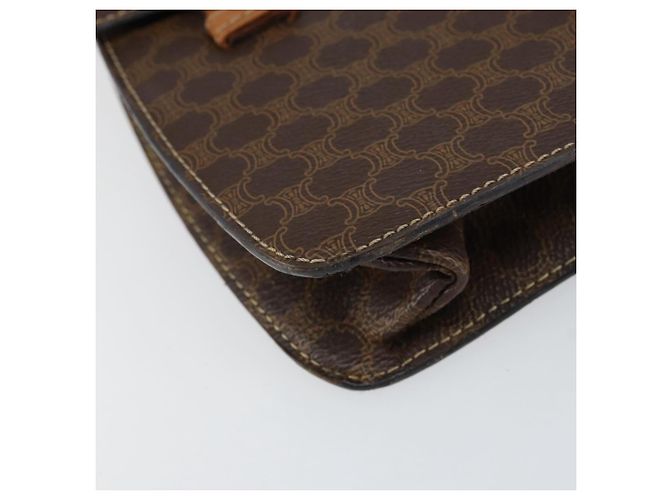 Céline Bolsa de mão em lona Macadam Medallion CELINE em couro PVC marrom dourado Auth 154716 - vista 14