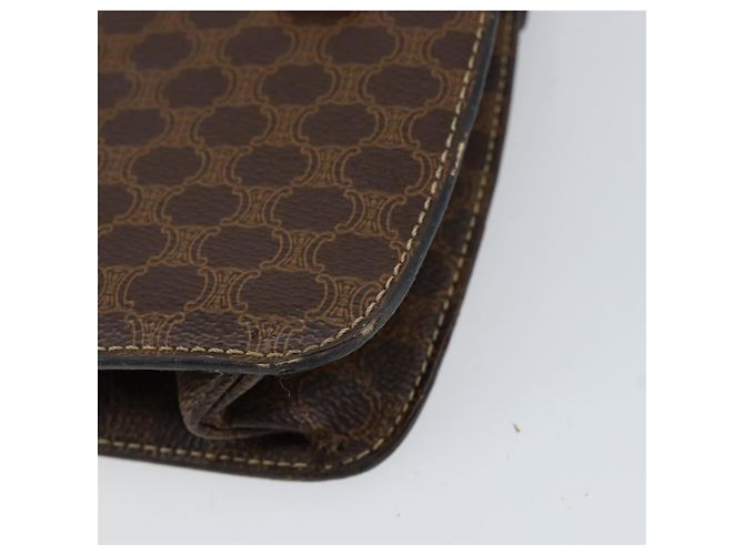 Céline Bolsa de mão em lona Macadam Medallion CELINE em couro PVC marrom dourado Auth 154716 - vista 15
