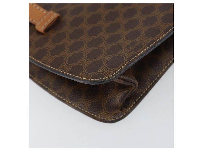 Céline Bolsa de mão em lona Macadam Medallion CELINE em couro PVC marrom dourado Auth 154716 - vista 16