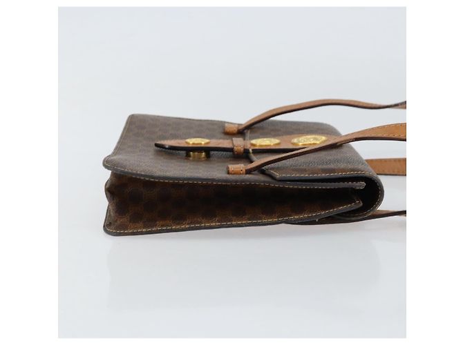 Céline Bolsa de mão em lona Macadam Medallion CELINE em couro PVC marrom dourado Auth 154716 - vista 3