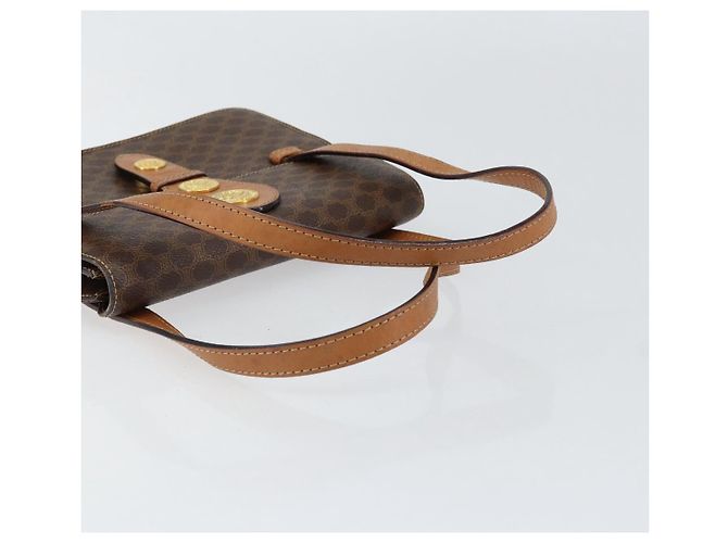 Céline Bolsa de mão em lona Macadam Medallion CELINE em couro PVC marrom dourado Auth 154716 - vista 7