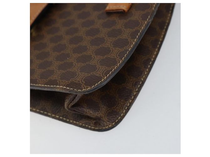 Céline Bolsa de mão em lona Macadam Medallion CELINE em couro PVC marrom dourado Auth 154716 - vista 9