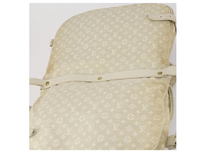 LOUIS VUITTON Monogram Mini Lin Saumur PM Bag Ivory Dunne M95314 LV Auth 153946 Cream - view 19