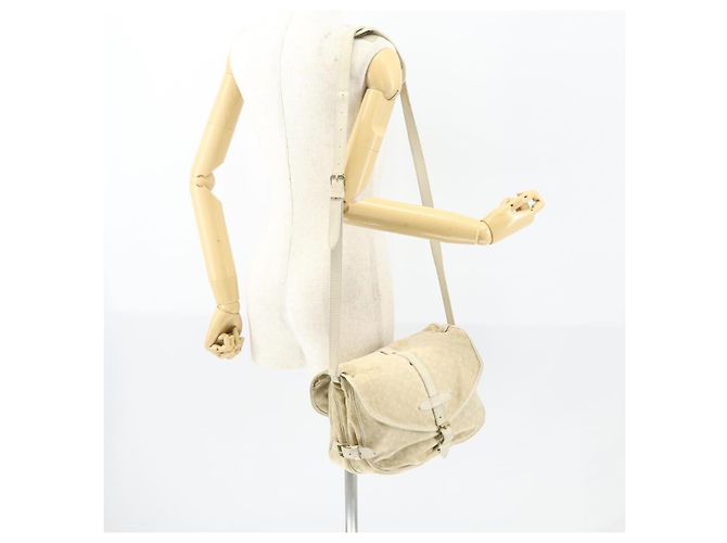 LOUIS VUITTON Monogram Mini Lin Saumur PM Bag Ivory Dunne M95314 LV Auth 153946 Cream - view 27