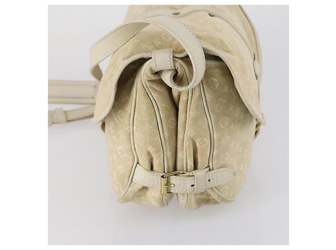 LOUIS VUITTON Monogram Mini Lin Saumur PM Bag Ivory Dunne M95314 LV Auth 153946 Cream - view 3