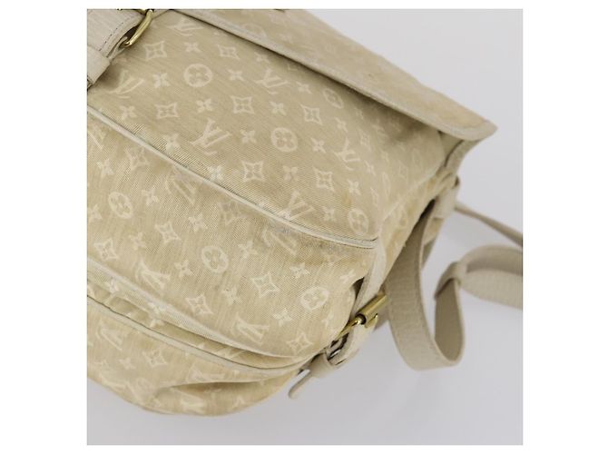 LOUIS VUITTON Monogram Mini Lin Saumur PM Bag Ivory Dunne M95314 LV Auth 153946 Cream - view 8