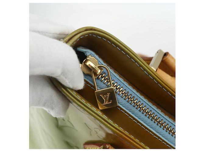 LOUIS VUITTON Bolso de Mano Monogram Vernis Houston Azul Bebé M91005 LV Auth ka476 Azul claro - vista 17