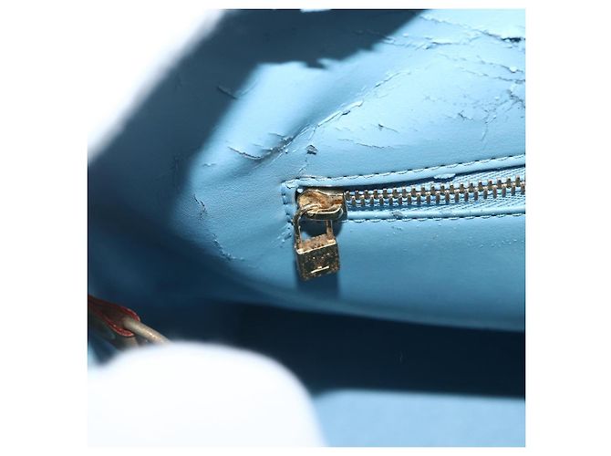 LOUIS VUITTON Bolso de Mano Monogram Vernis Houston Azul Bebé M91005 LV Auth ka476 Azul claro - vista 18