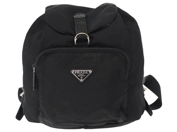 Mochila PRADA de nylon negra plateada auténtica bs31366 Negro Plata - vista 13