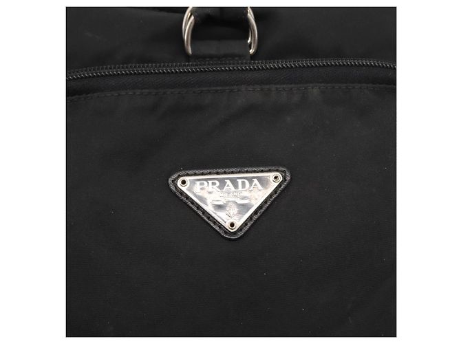 Mochila PRADA de nylon negra plateada auténtica bs31366 Negro Plata - vista 20
