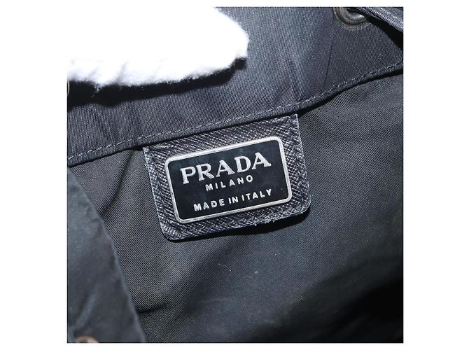 Mochila PRADA de nylon negra plateada auténtica bs31366 Negro Plata - vista 22
