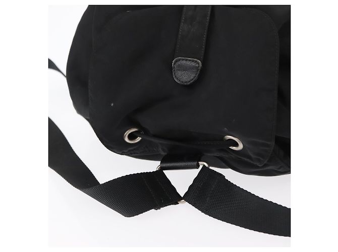 Mochila PRADA de nylon negra plateada auténtica bs31366 Negro Plata - vista 6