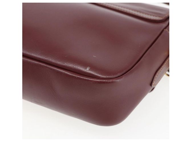 CARTIER Borsa a Spalla Must Line Pelle Bordeaux Oro Auth 151746 D'oro Bordò - vista 16
