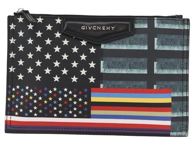 Borsa Clutch GIVENCHY in pelle nera argento Auth BA8441 Nero - vista 13