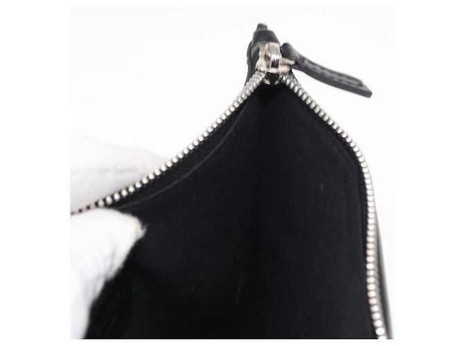 Borsa Clutch GIVENCHY in pelle nera argento Auth BA8441 Nero - vista 17