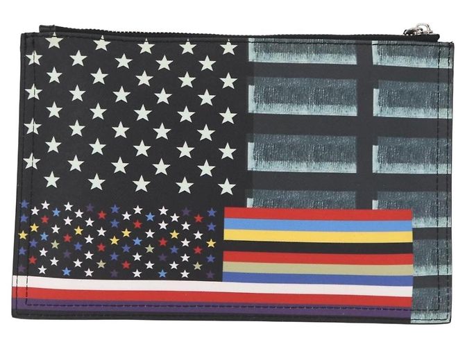 Borsa Clutch GIVENCHY in pelle nera argento Auth BA8441 Nero - vista 2