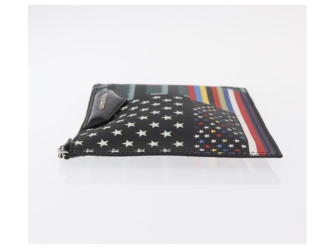 Borsa Clutch GIVENCHY in pelle nera argento Auth BA8441 Nero - vista 4